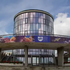 Budynek Morskiego Instytutu Rybackiego w Gdyni z muralem podwodnym.