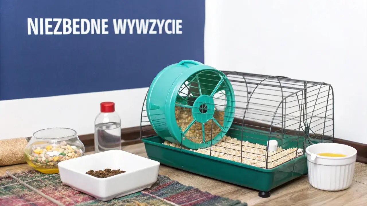 Klatka chomika z kołowrotkiem i akcesoriami. Dowiedz się, co ile trzeba sprzątać klatkę chomika, by zapewnić mu czystość i komfort.